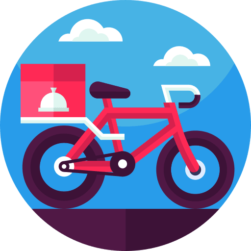Delivery bike vehicle transportation package icon