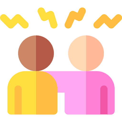 Angry friends communications couple icon