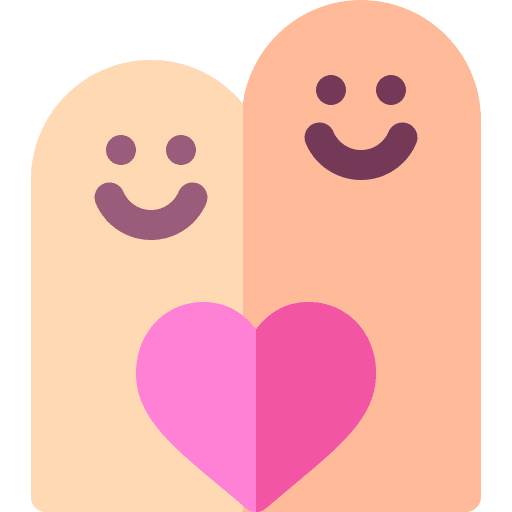 Friendship love and romance friendship happy icon
