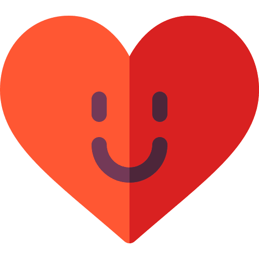 Friendship love and romance smile heart icon