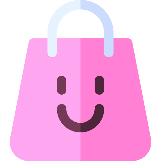 Shopping bag commerce happy commerce and shopping icon