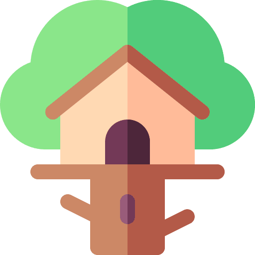 Tree house building environment eco icon