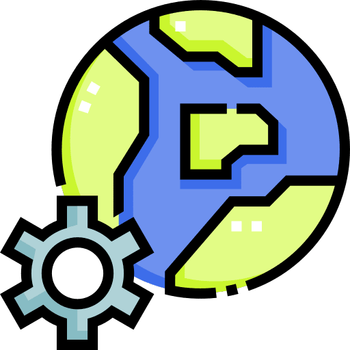 World sustainable technology industrial icon
