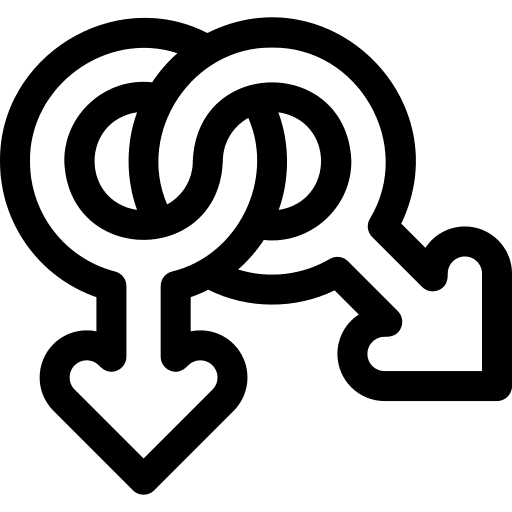 Gay gender love and romance love icon