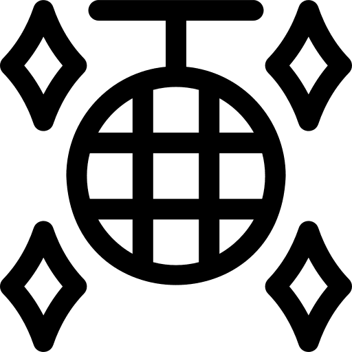 Disco ball party retro birthday and party icon