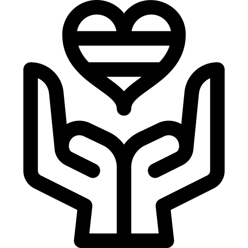 Rainbow pride hands and gestures hand heart icon