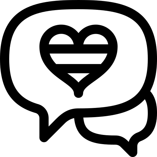 Chat heart communications chat icon