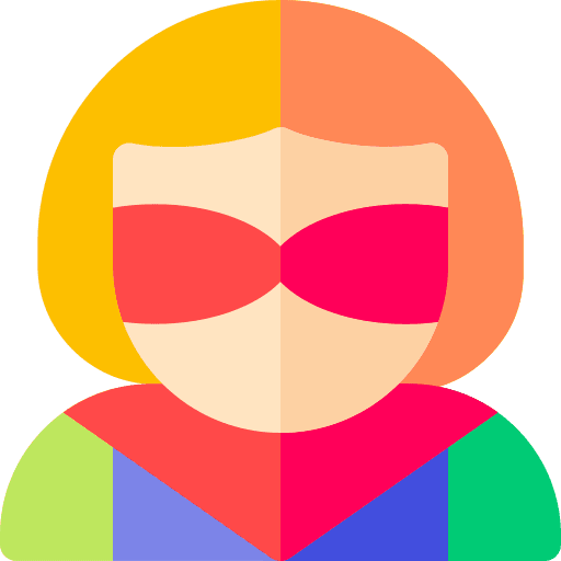 Superheroine character user eye mask icon Superheroine character user eye mask icon