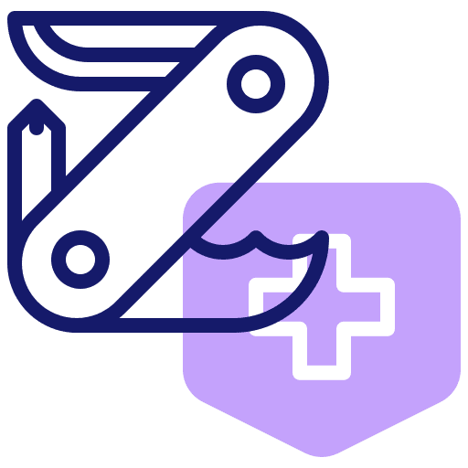 Pocket knife construction and tools swiss army knife toolbox icon Pocket knife construction and tools swiss army knife toolbox icon