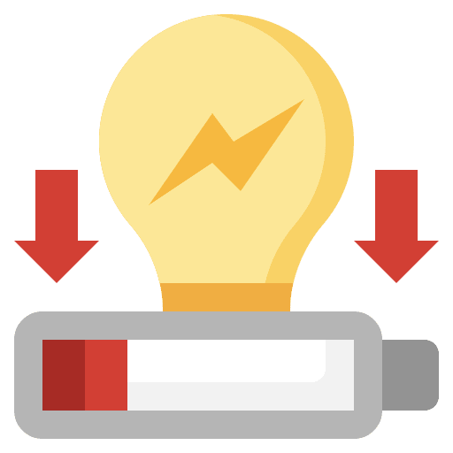 Low energy low battery energy electronics icon