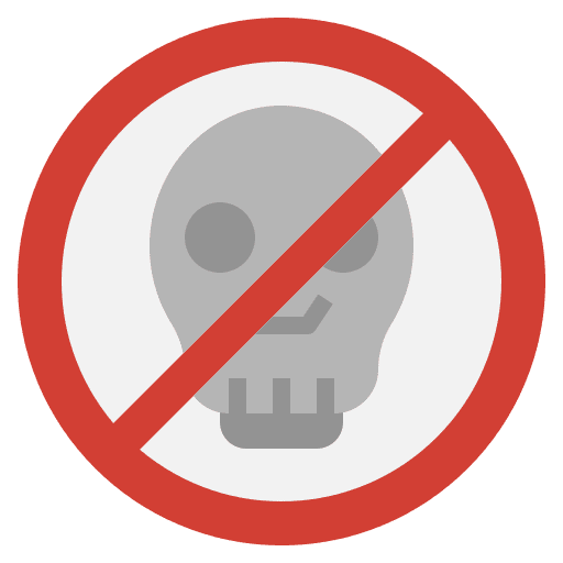 No toxic signaling skull shapes and symbols icon