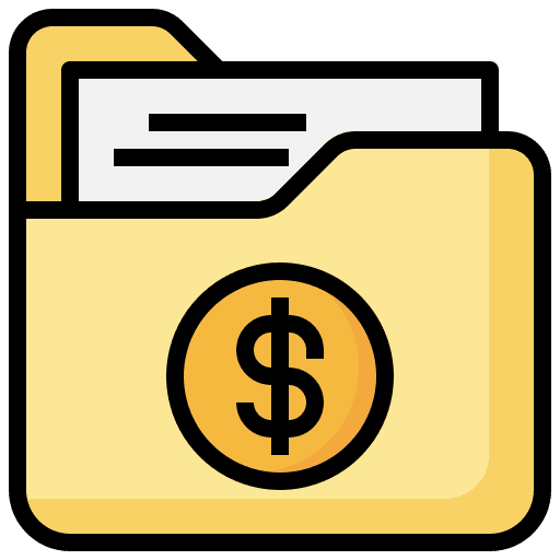 Folder money financial report coin icon