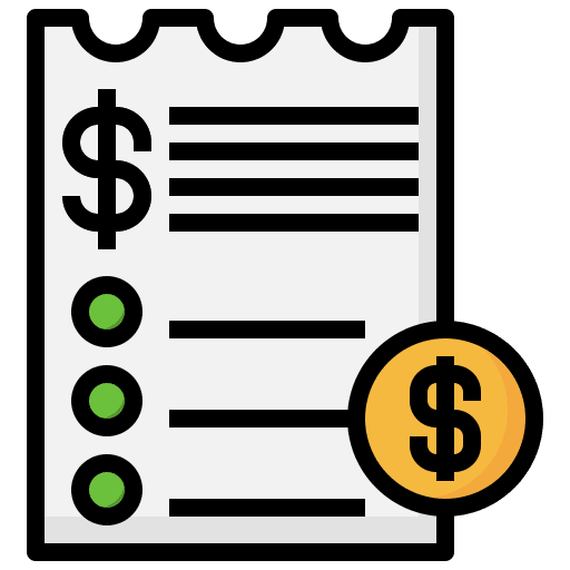 Invoice ticket payment validating ticket icon