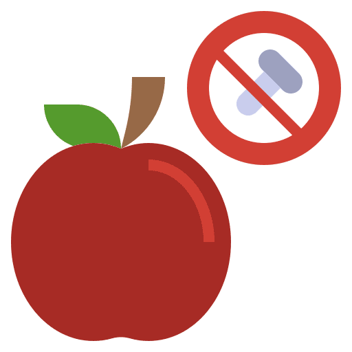 No preservatives signaling fruit apple icon No preservatives signaling fruit apple icon