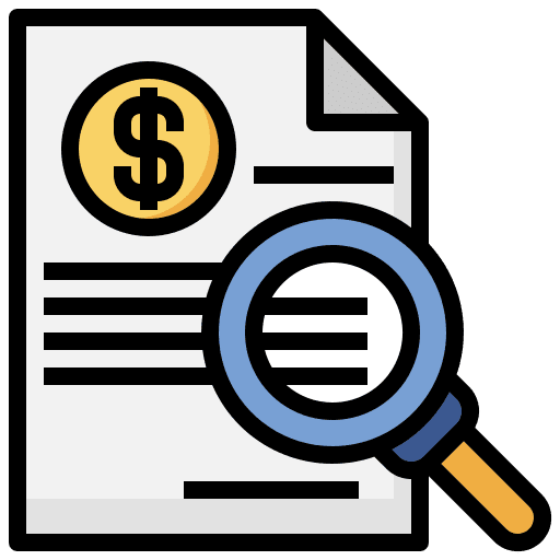 Audit business and finance test verification icon Audit business and finance test verification icon
