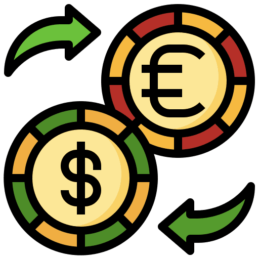 Currency exchange money finances business icon Currency exchange money finances business icon