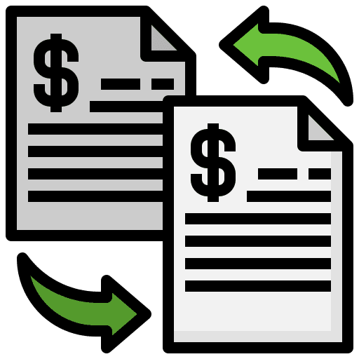Document exchange archive business and finance icon Document exchange archive business and finance icon