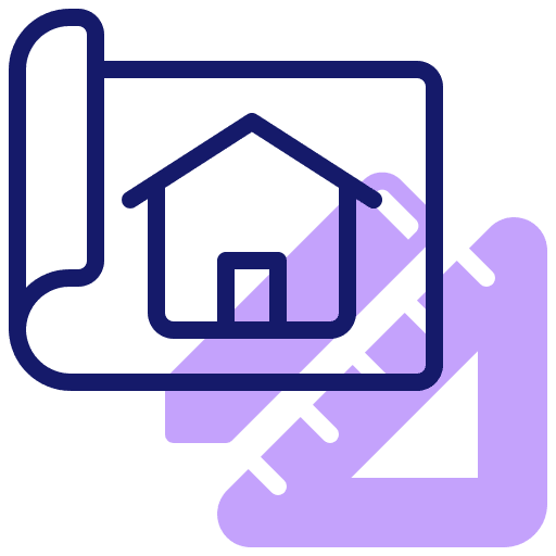 Blueprint architecture and city blueprint designing icon