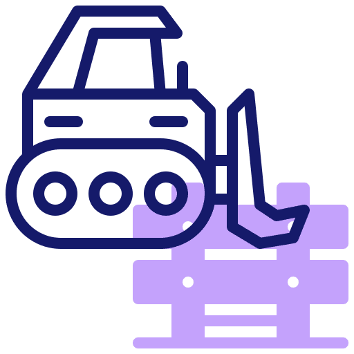 Bulldozer construction heavy vehicle bulldozer icon