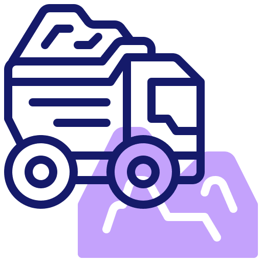 Dump truck transportation construction and tools vehicle icon