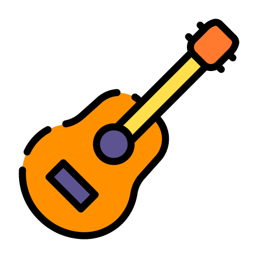 Guitar orchestra music and multimedia string instrument icon Guitar orchestra music and multimedia string instrument icon