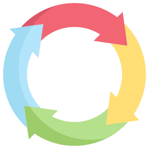 Agile agile in progress circular arrows icon