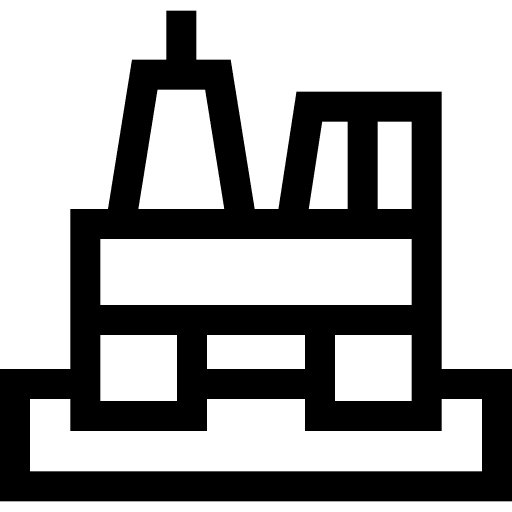 Oil platform pollution gas power plant icon