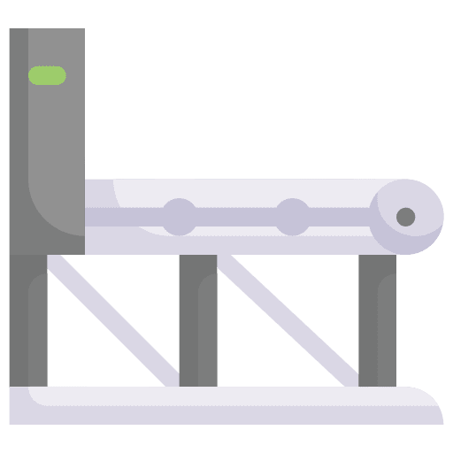 Conveyor belt factory industrial assembly line icon Conveyor belt factory industrial assembly line icon