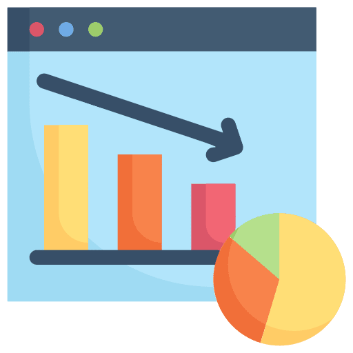 Crisis management website statistic chart icon Crisis management website statistic chart icon