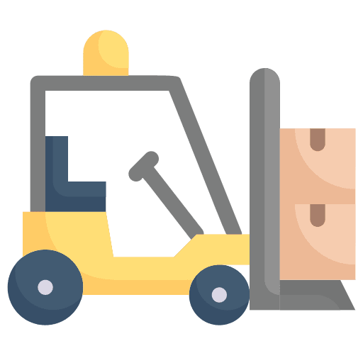 Forklift logistics forklift shipping and delivery icon Forklift logistics forklift shipping and delivery icon
