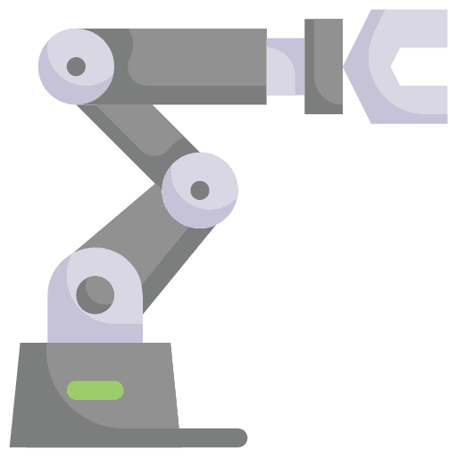 Industrial robot mechanical arm factory robotics icon Industrial robot mechanical arm factory robotics icon