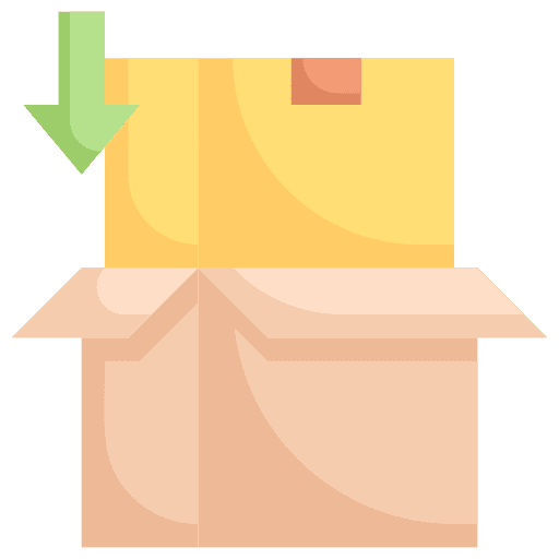 Packing box packing down arrow icon Packing box packing down arrow icon