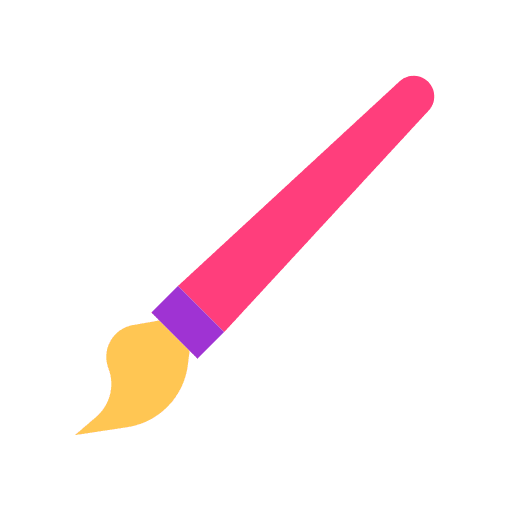 Paint brush big mug line paint brush outline painting icon