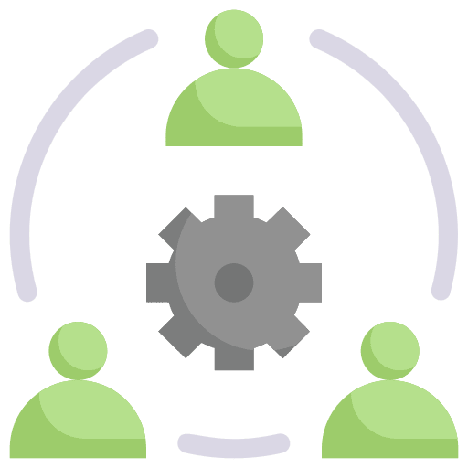 Teamwork team gear user icon Teamwork team gear user icon