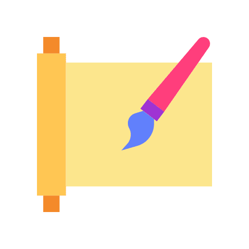 Calligraphy art and design education stationery icon