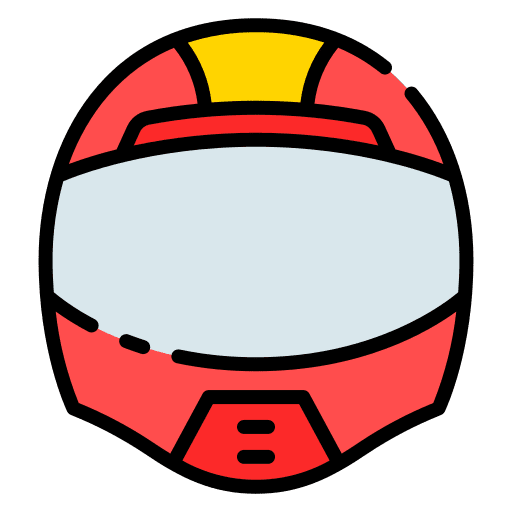 Helmet sports and competition motorbike safety icon