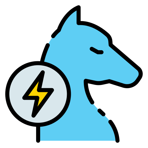 Horse power transportation car lightning bolt icon