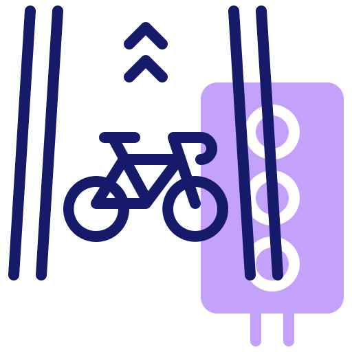 Bike lane transportation cyclists bike icon