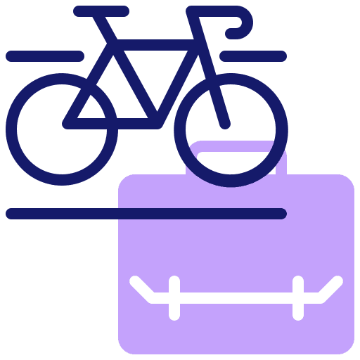Bike transport suitcase bike icon