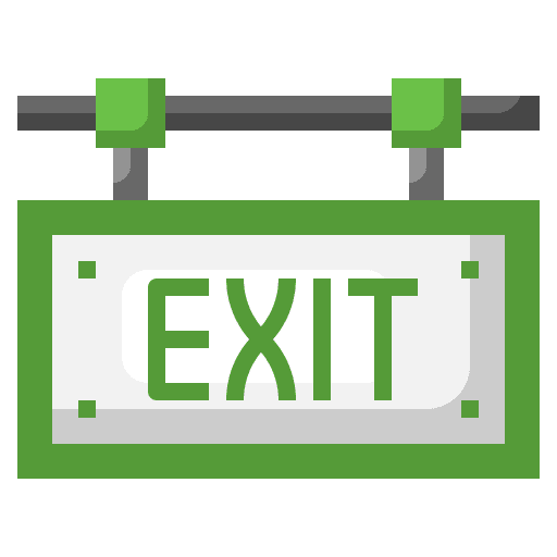 Exit sign signboard exit door icon