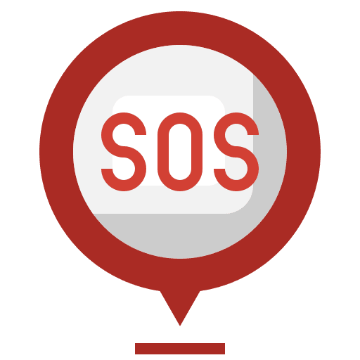 Sos help maps and location map pointer icon