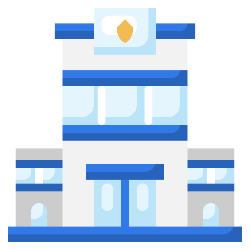 Police station security architecture and city building icon Police station security architecture and city building icon