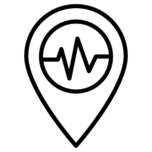 Earthquake seismic map point nature icon