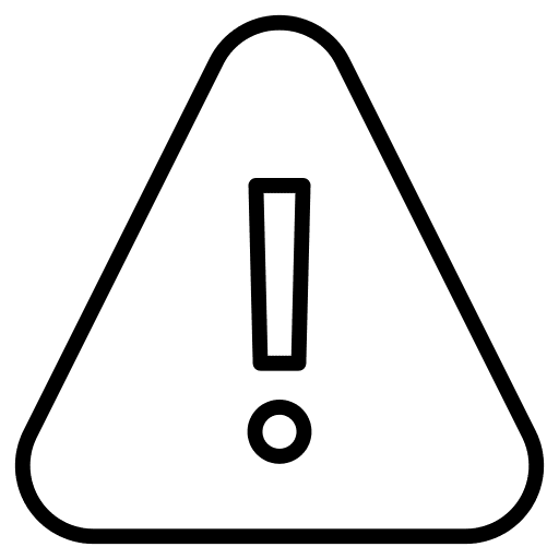 Exclamation mark warning sign critical threat icon