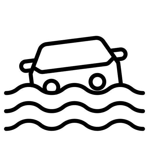 Flood water transport wave icon