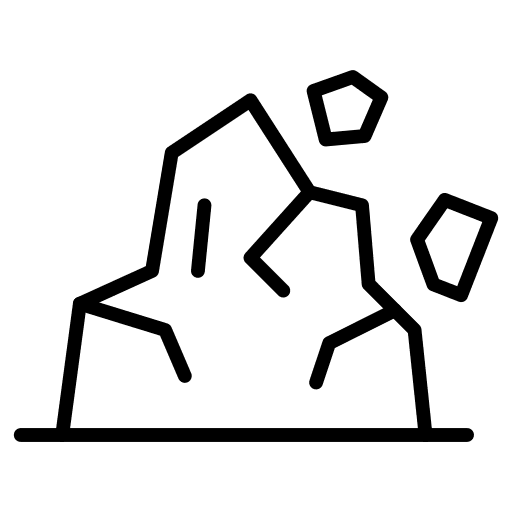 Rockfall warning rockfall disaster icon