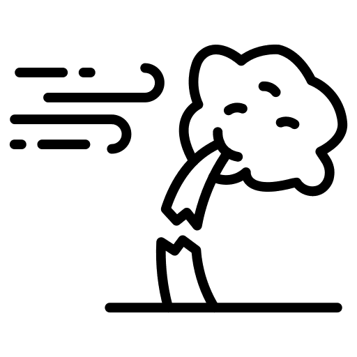 Tree broken weather wind icon