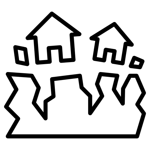 House disaster earthquake nature icon