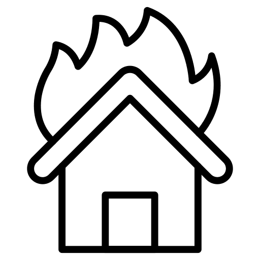 House flame fire house icon