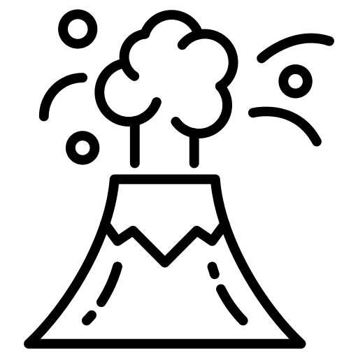 Volcano lava nature disaster icon